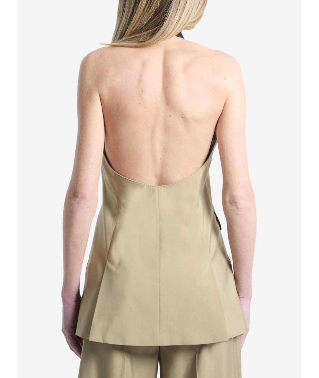 MAX MARA Бежевая шерстяная майка, фото 2