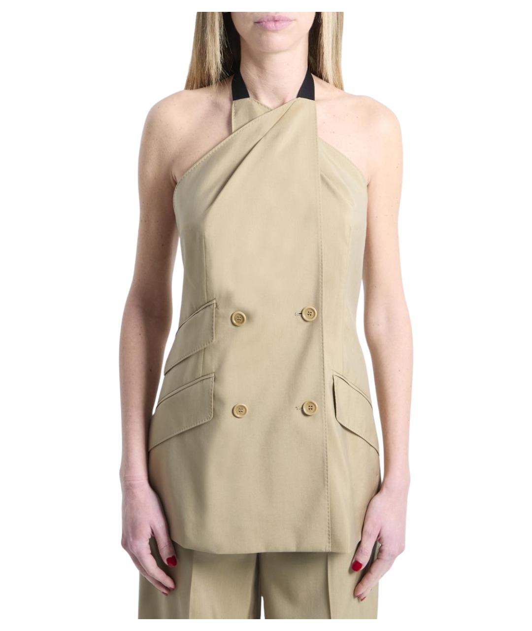 MAX MARA Бежевая шерстяная майка, фото 1