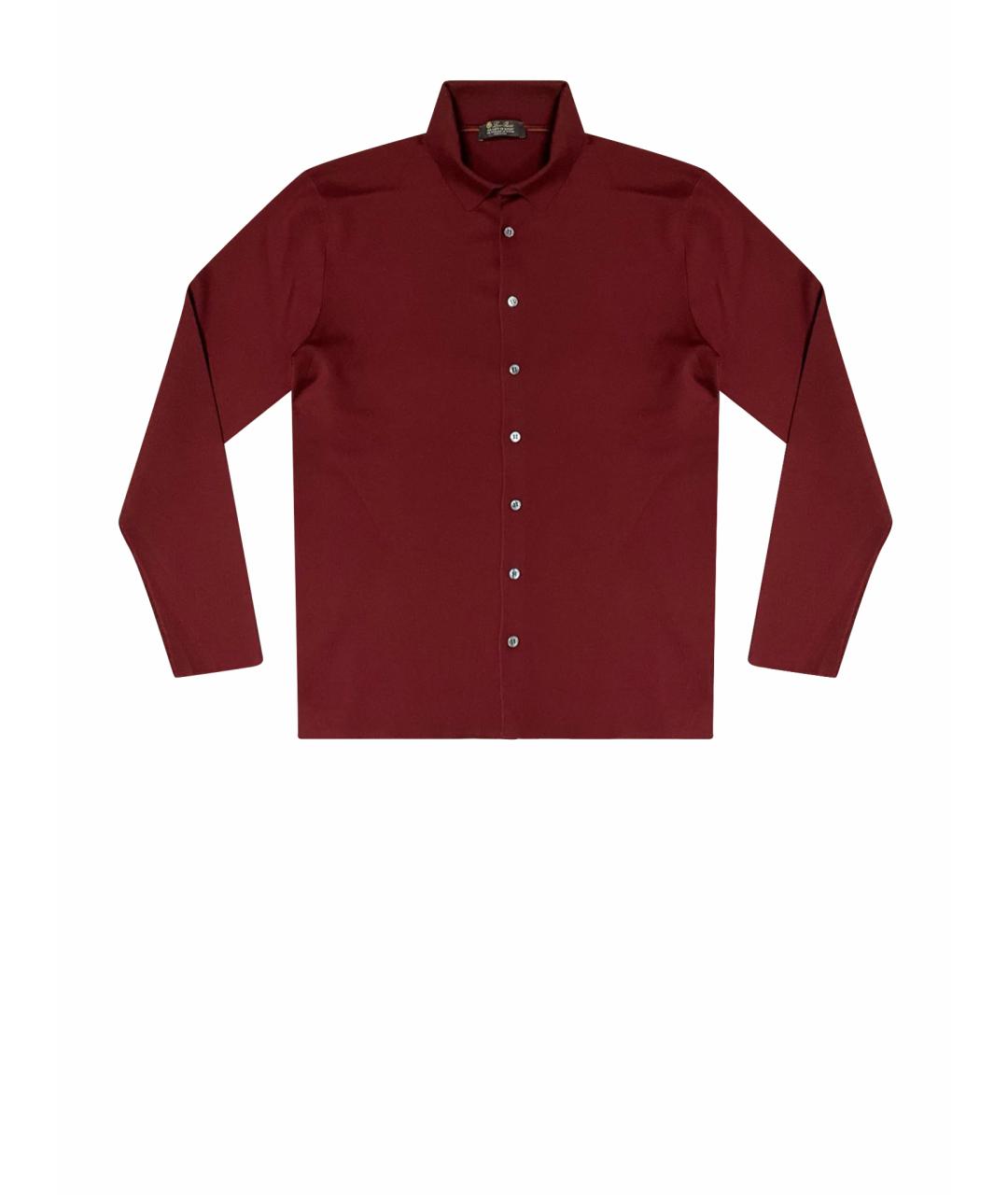 LORO PIANA Красная шерстяная классическая рубашка, фото 1