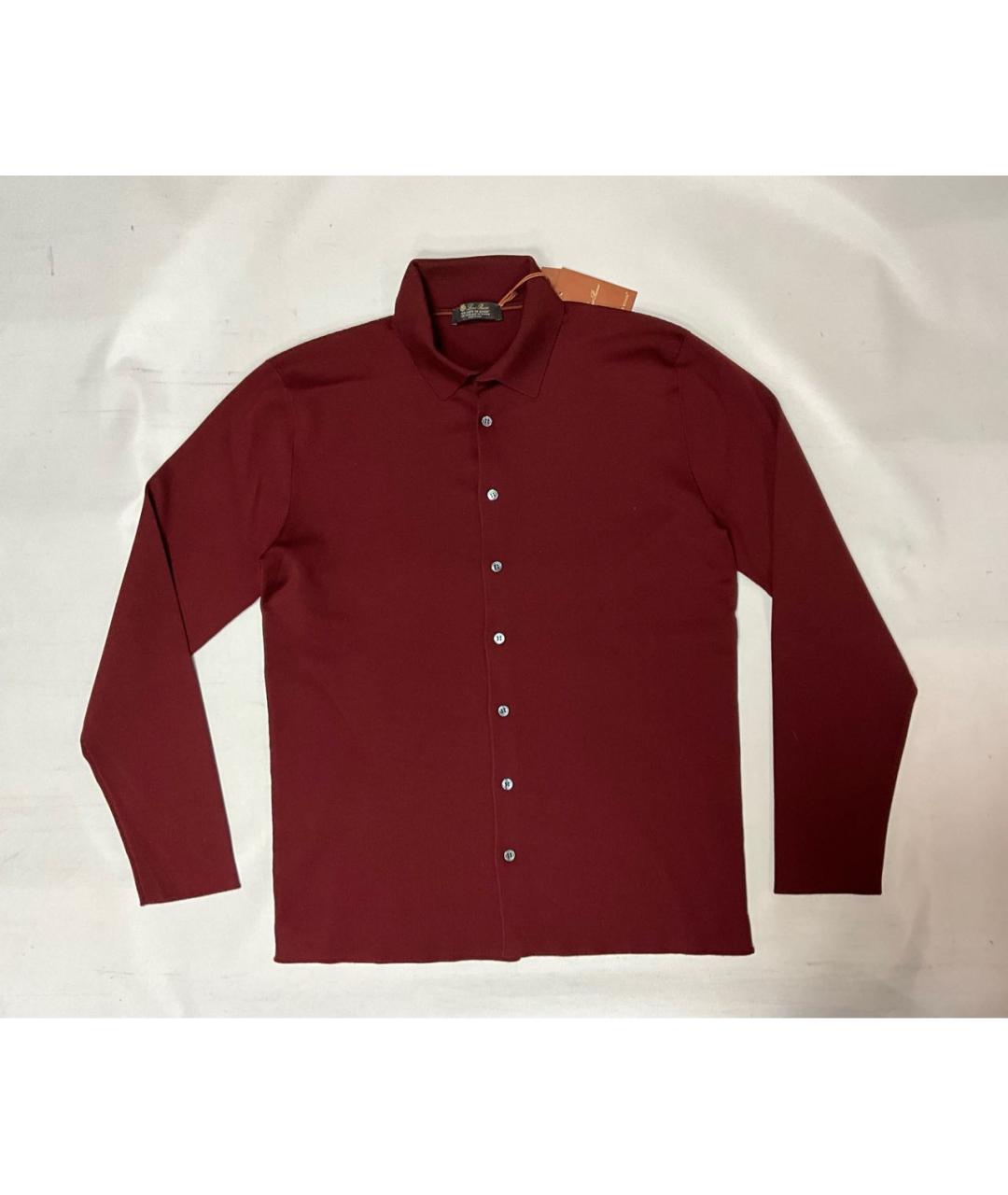LORO PIANA Красная шерстяная классическая рубашка, фото 7