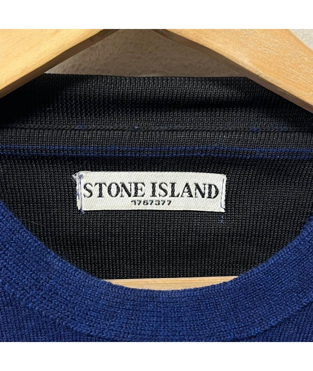 STONE ISLAND Темно-синий шерстяной джемпер / свитер, фото 4