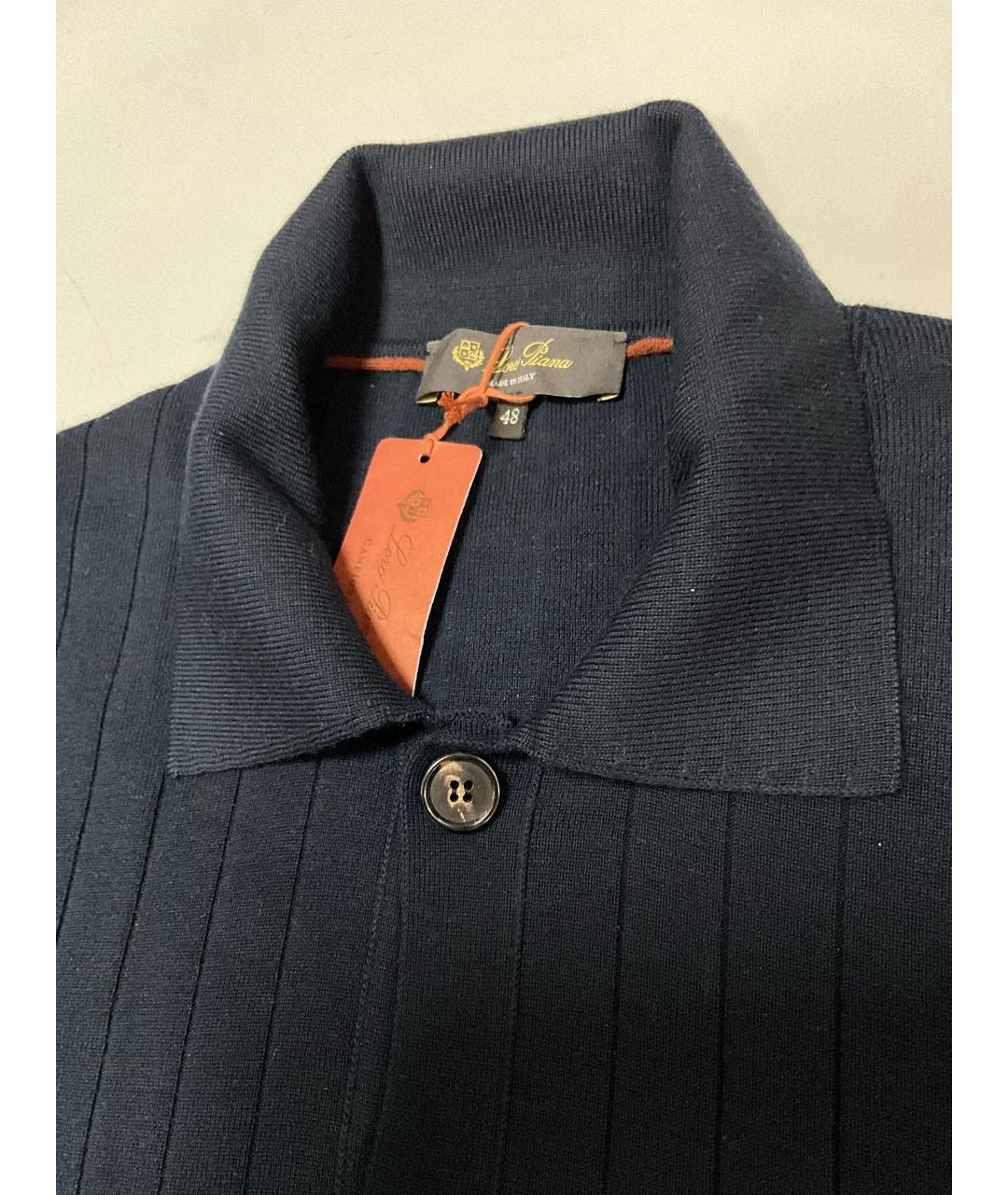 LORO PIANA Синяя шерстяная классическая рубашка, фото 2