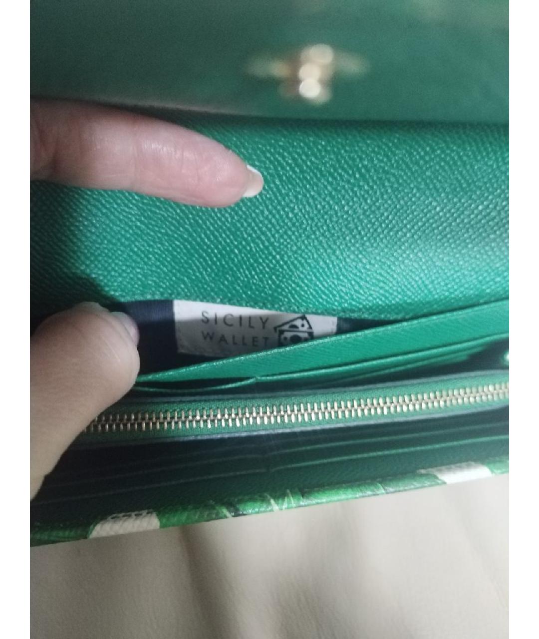 DOLCE&GABBANA Зеленая кожаная сумка с короткими ручками, фото 7