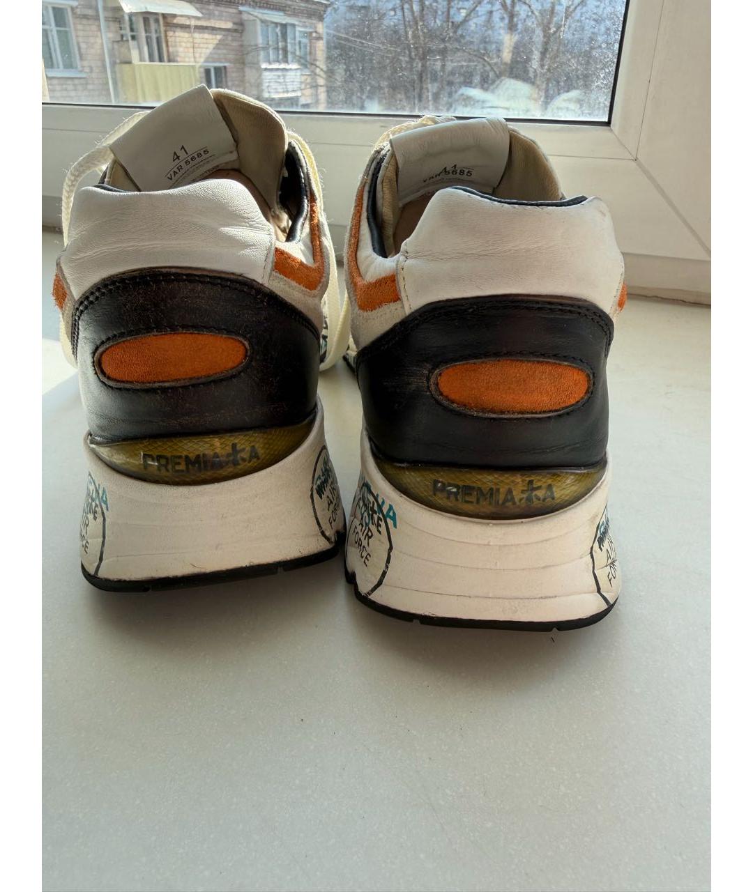 PREMIATA Белые текстильные низкие кроссовки / кеды, фото 4