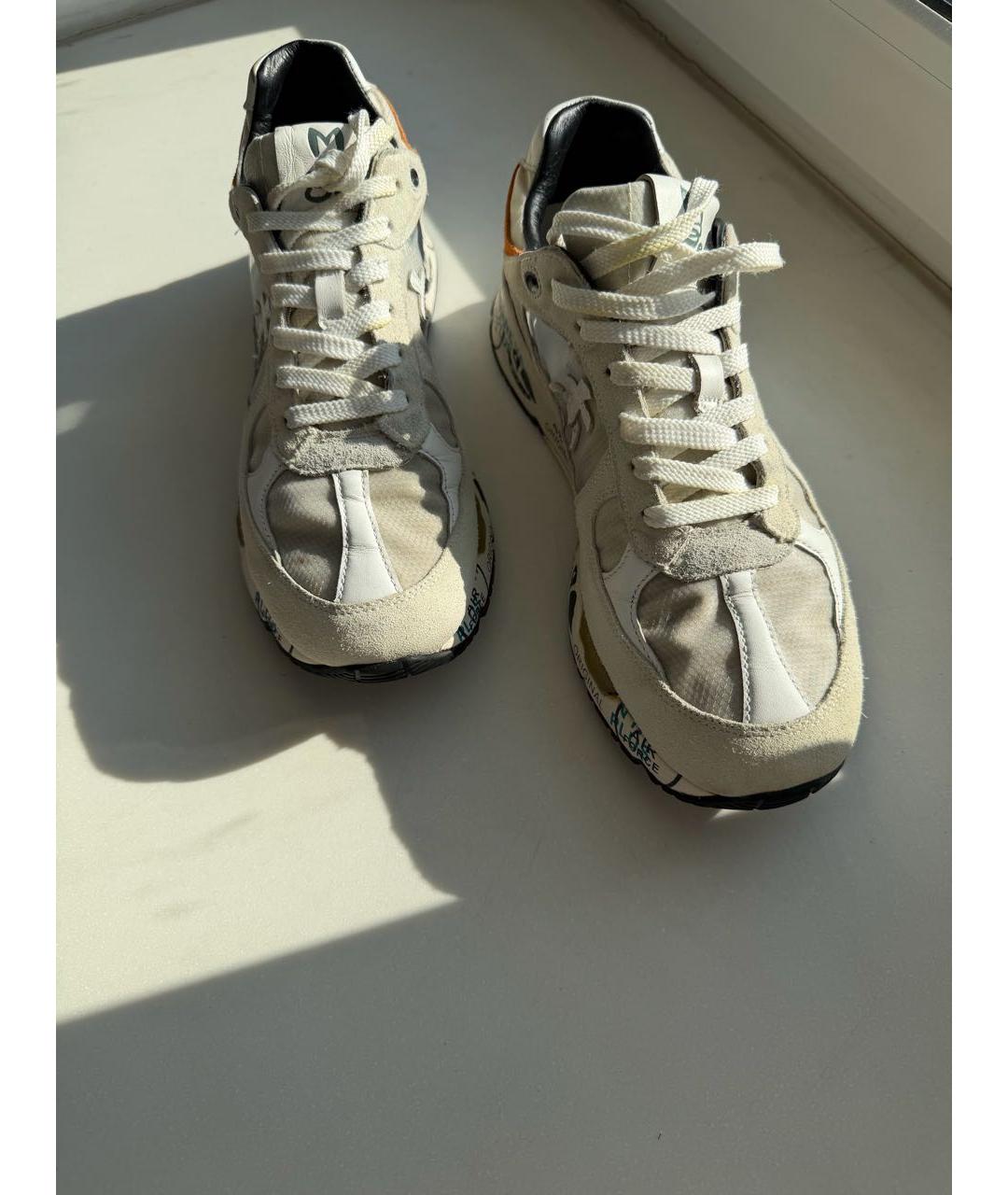 PREMIATA Белые текстильные низкие кроссовки / кеды, фото 2