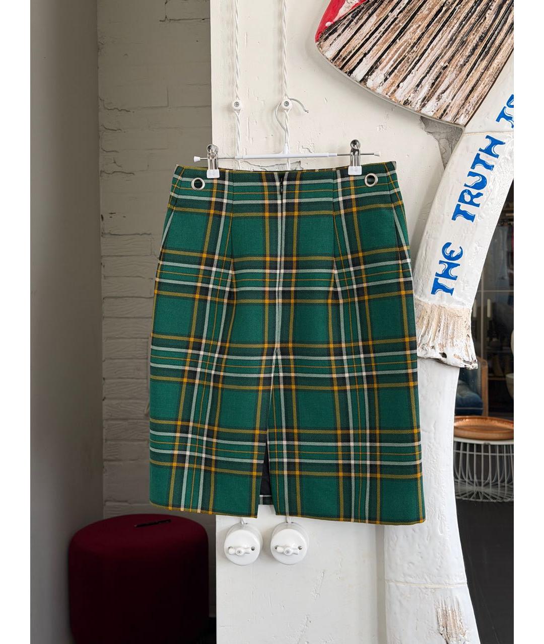 BALENCIAGA Зеленая шерстяная юбка миди, фото 2