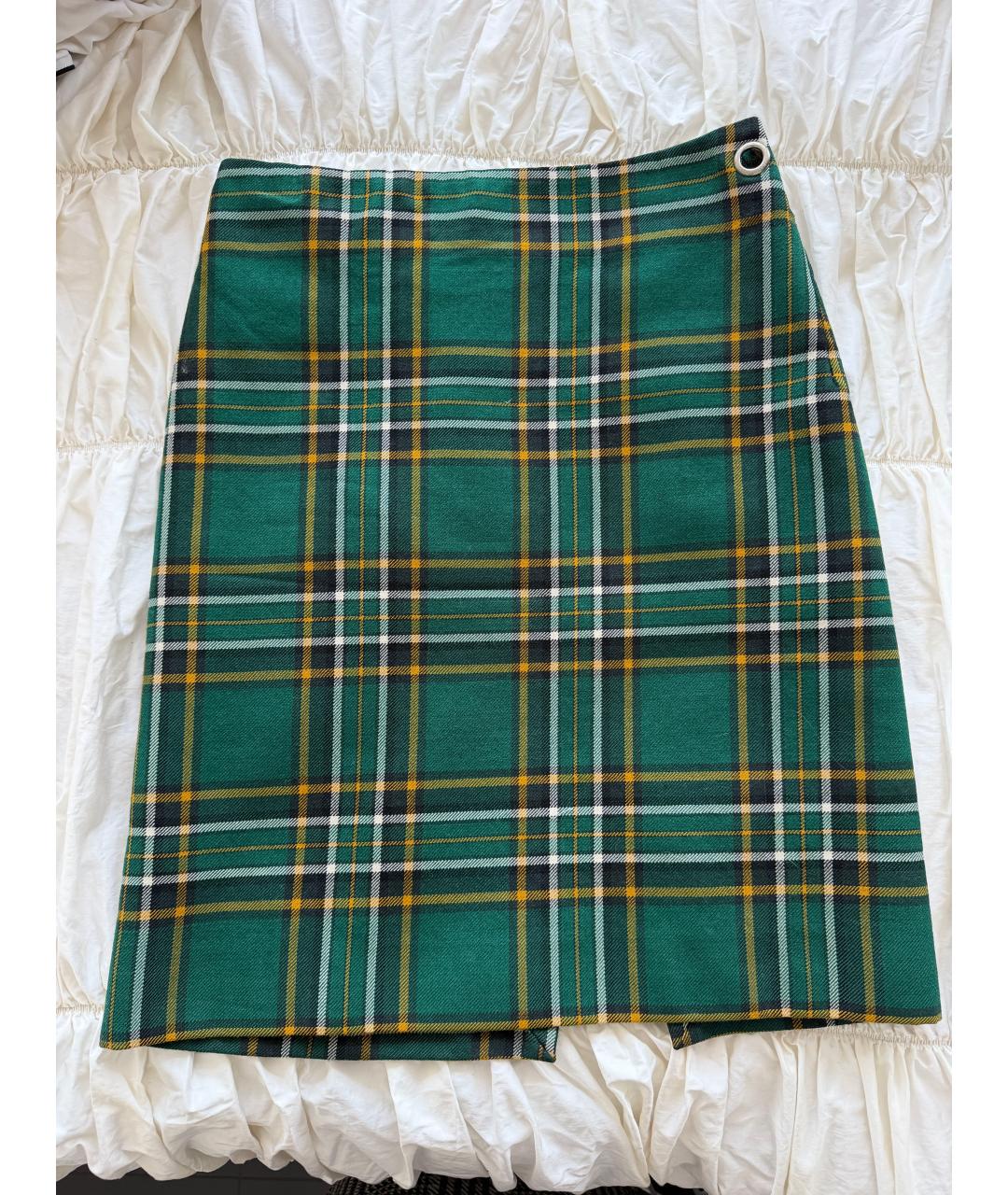 BALENCIAGA Зеленая шерстяная юбка миди, фото 6