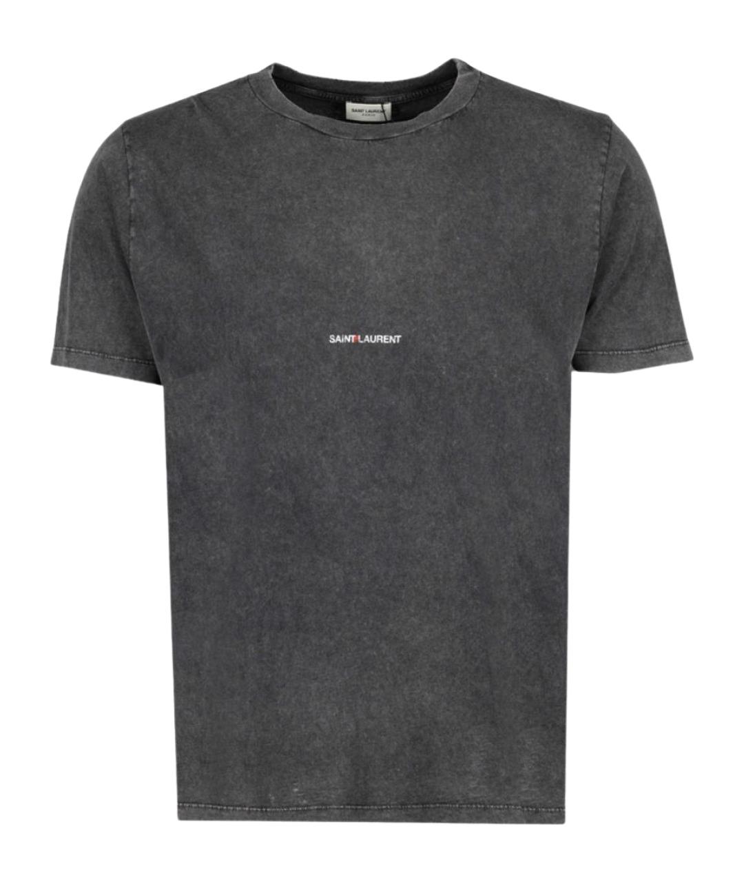 SAINT LAURENT Серая хлопковая футболка, фото 1