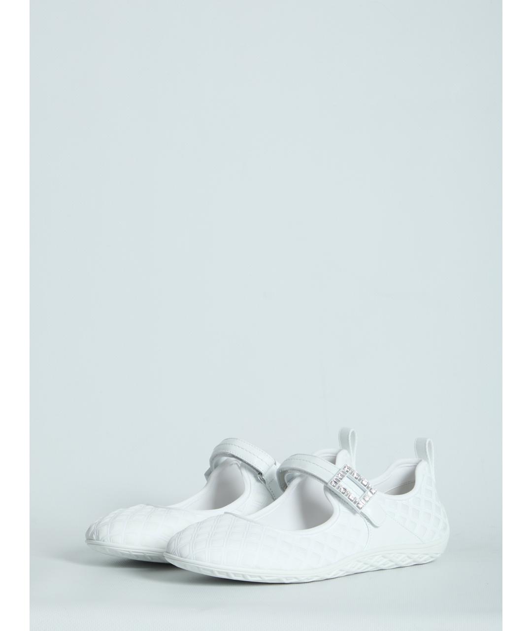 ROGER VIVIER Белые текстильные балетки, фото 2