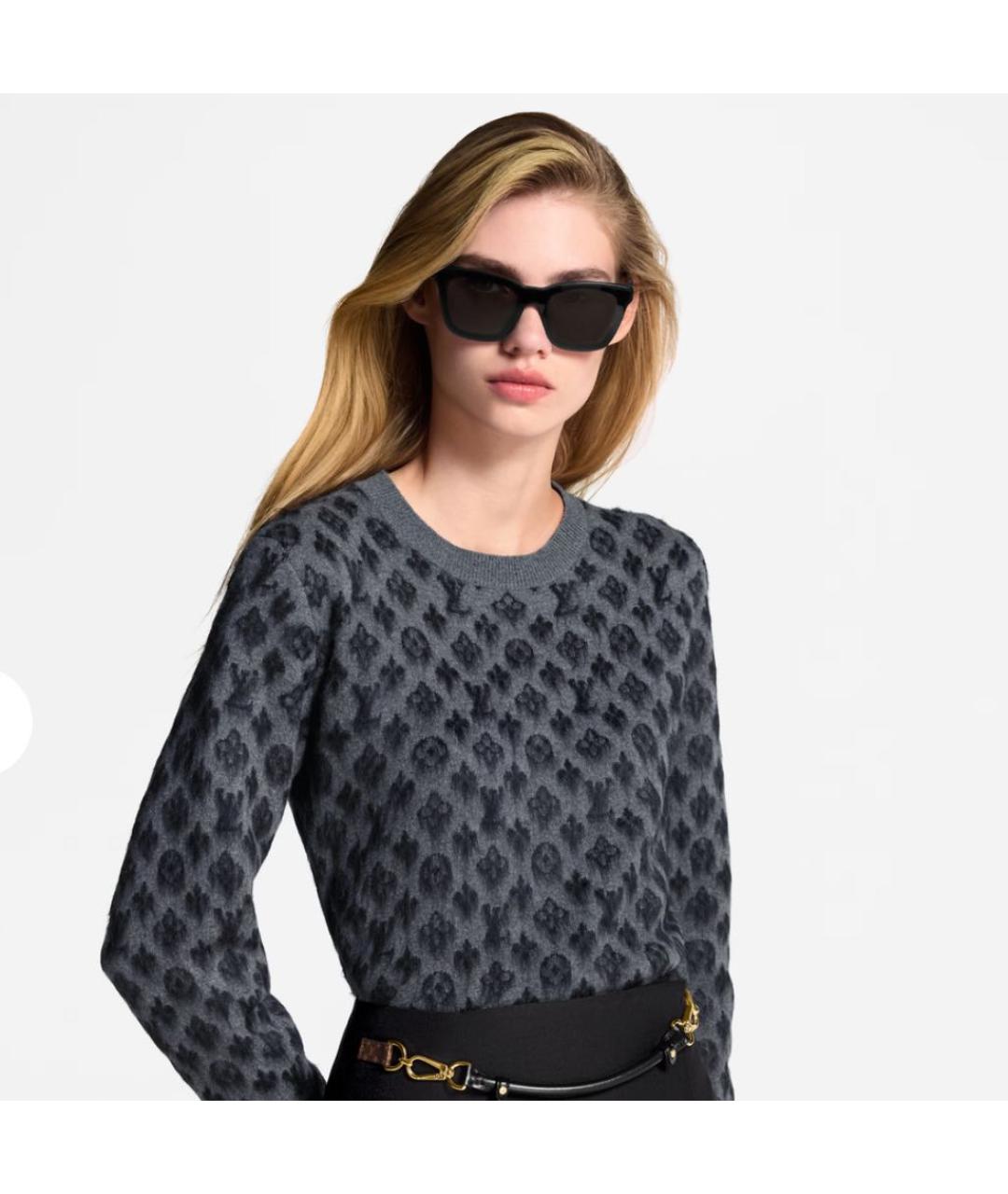 LOUIS VUITTON Серый шерстяной джемпер / свитер, фото 4