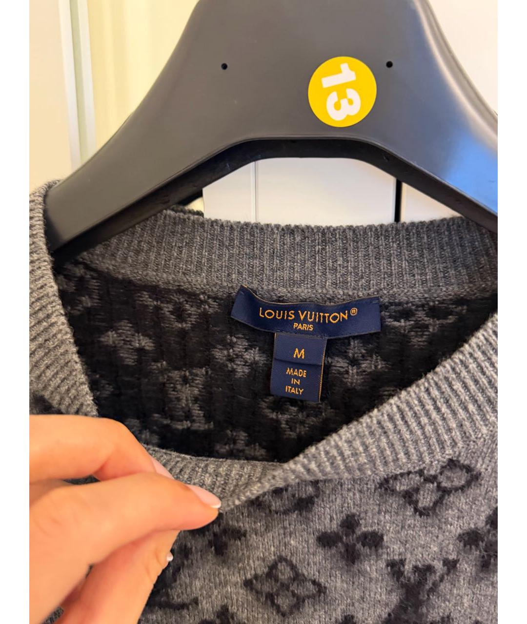 LOUIS VUITTON Серый шерстяной джемпер / свитер, фото 2
