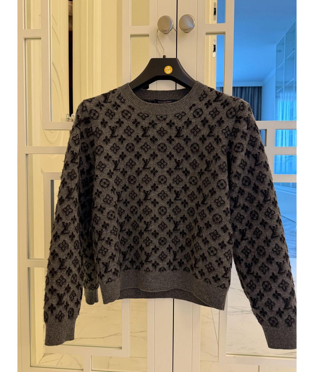 LOUIS VUITTON Серый шерстяной джемпер / свитер, фото 3