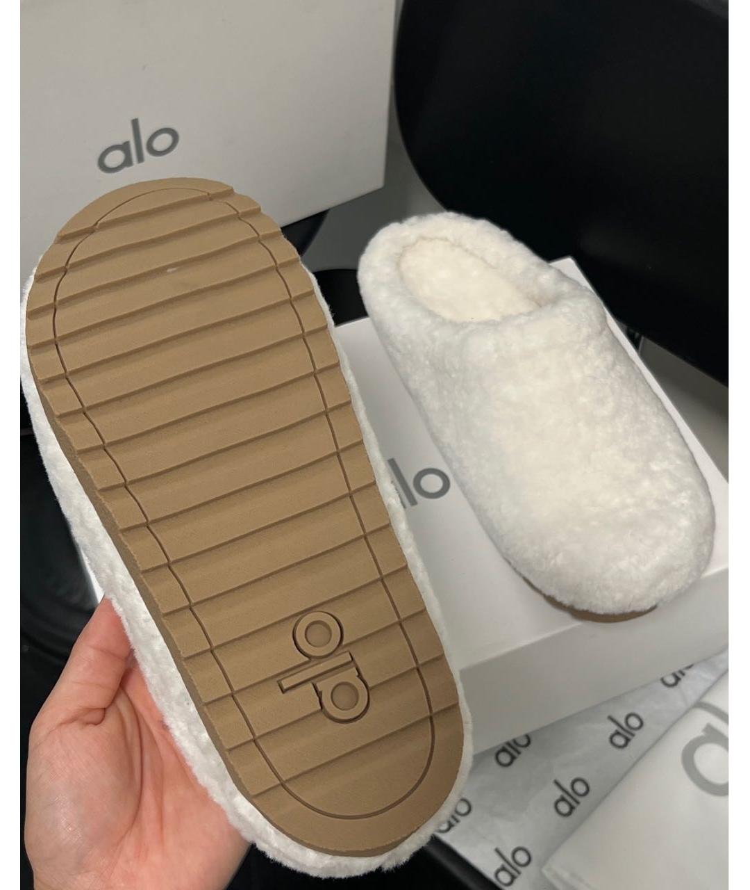 ALO YOGA Белые сабо, фото 4