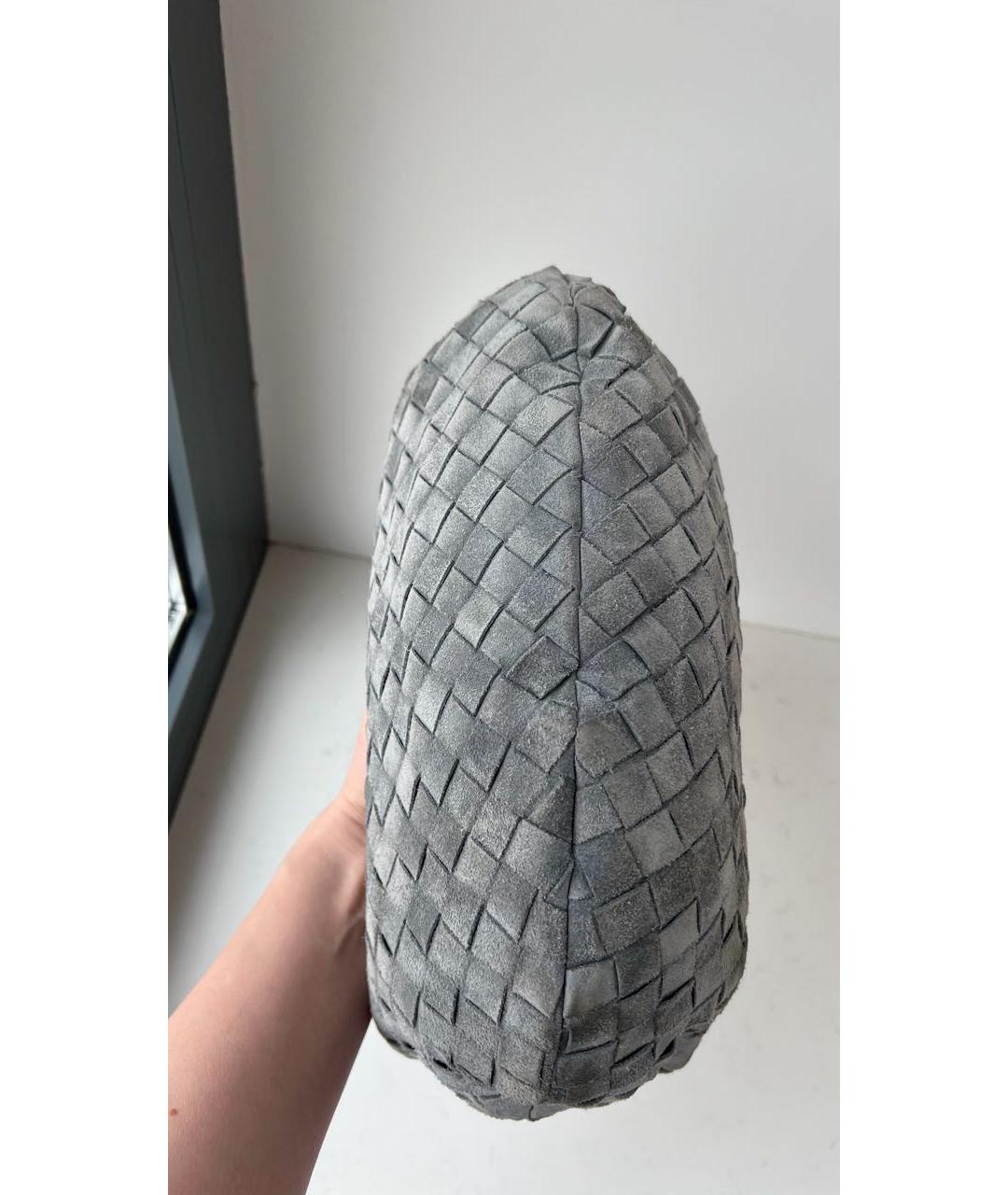 BOTTEGA VENETA Антрацитовая замшевая сумка с короткими ручками, фото 2