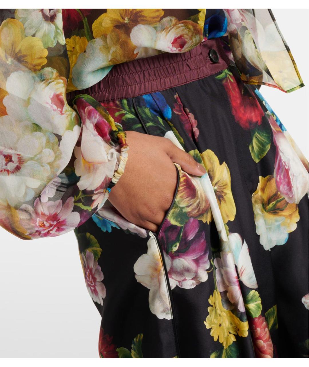 DOLCE&GABBANA Мульти шелковый костюм с брюками, фото 5