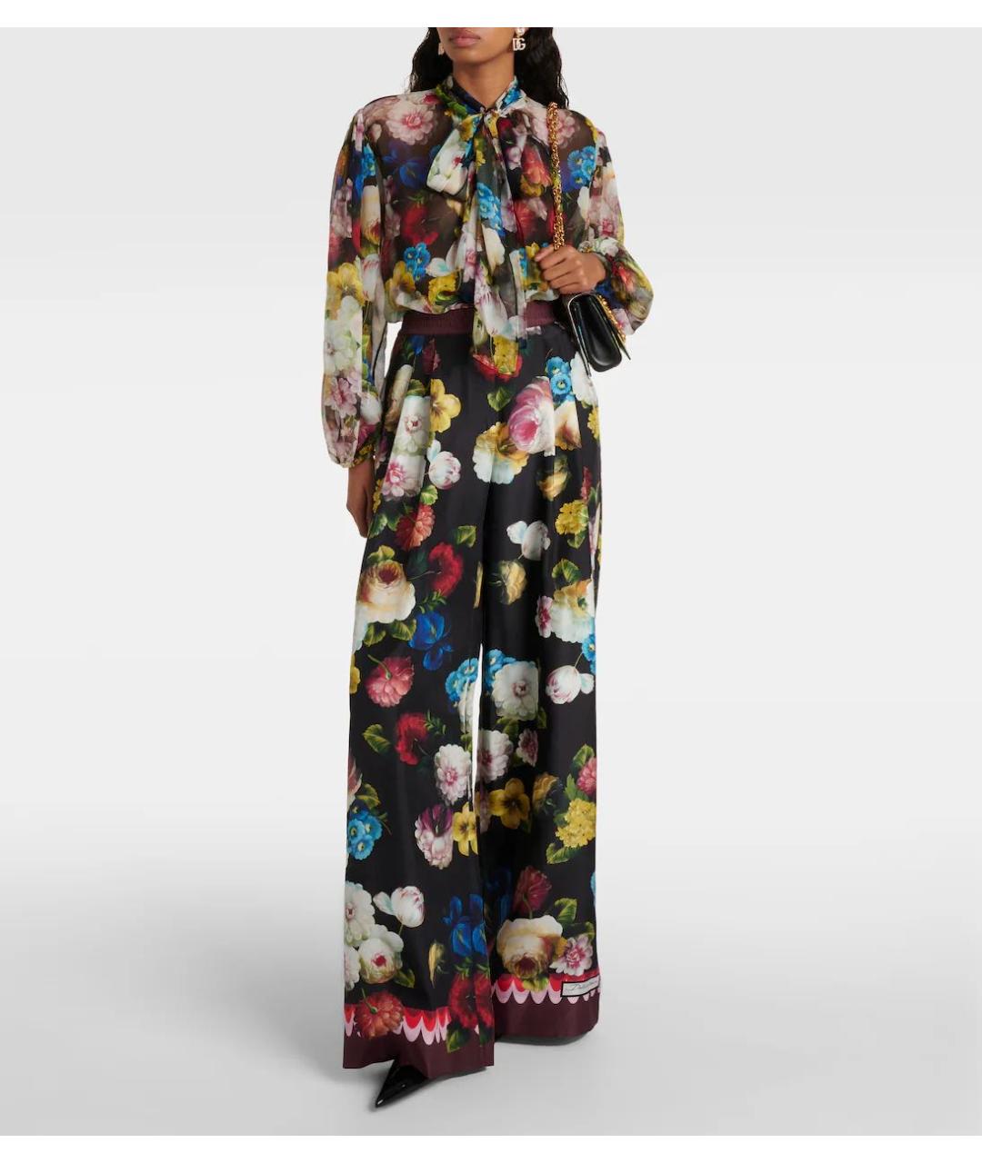 DOLCE&GABBANA Мульти шелковый костюм с брюками, фото 6