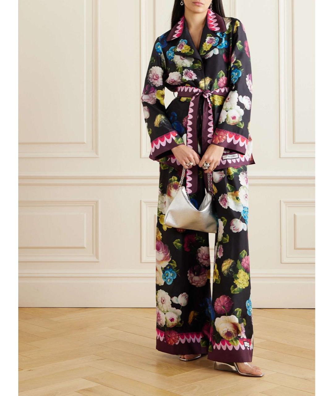 DOLCE&GABBANA Мульти шелковый костюм с брюками, фото 2
