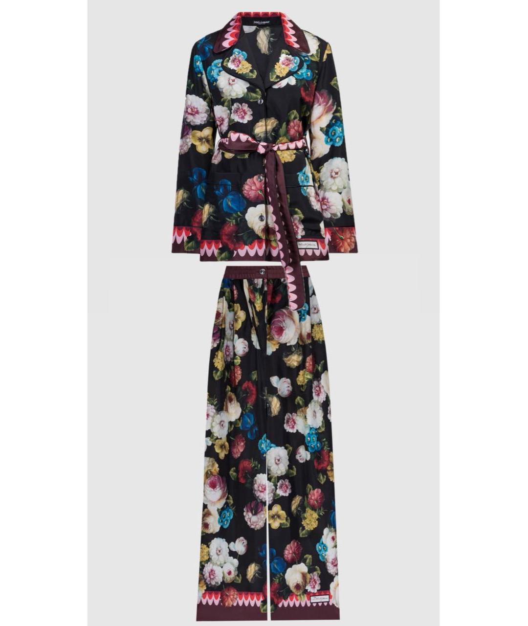 DOLCE&GABBANA Мульти шелковый костюм с брюками, фото 9