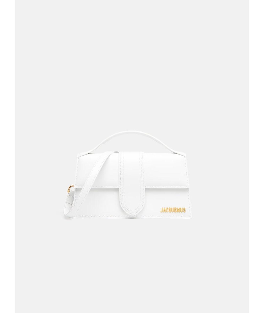 JACQUEMUS Белая кожаная сумка с короткими ручками, фото 9