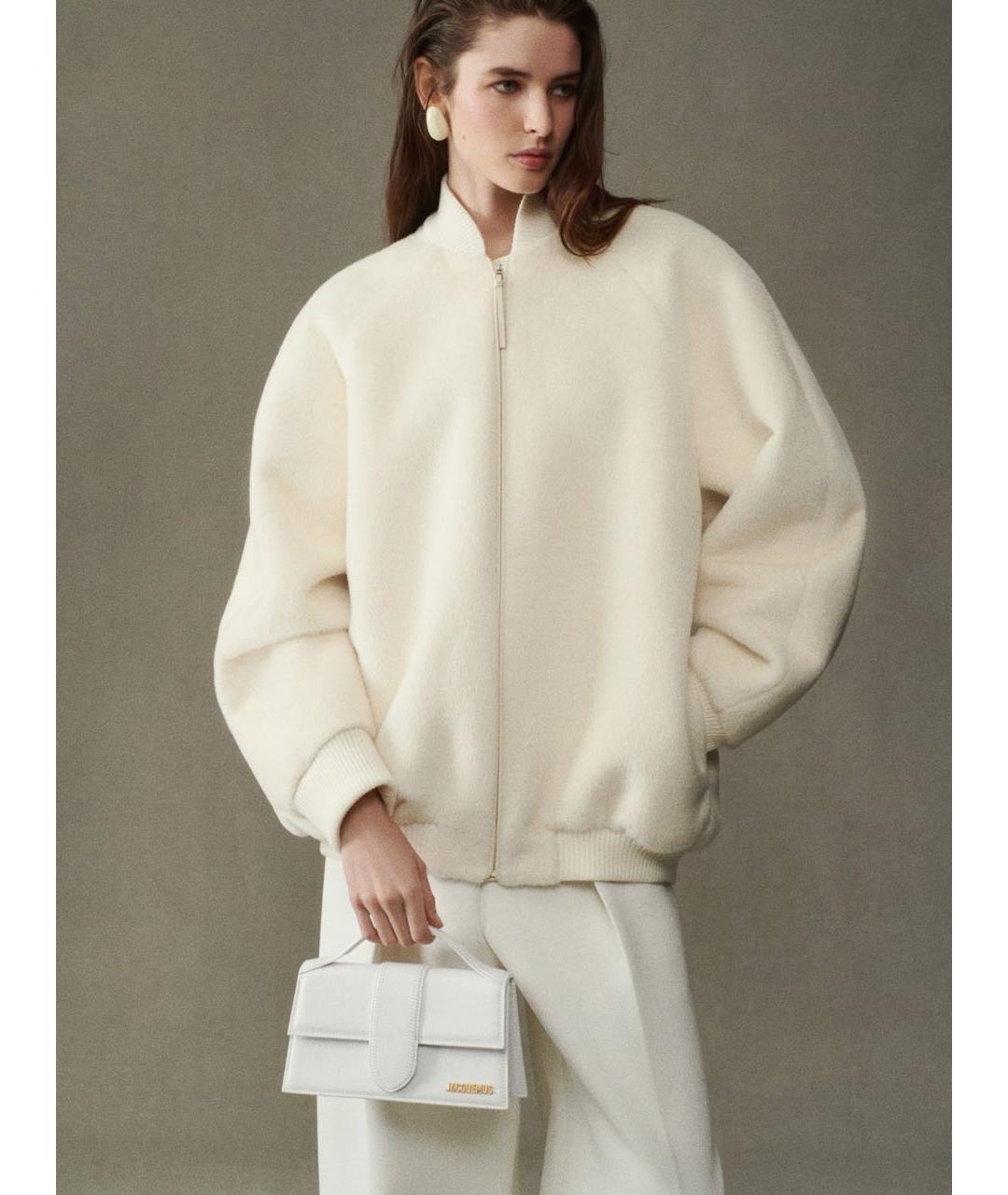 JACQUEMUS Белая кожаная сумка с короткими ручками, фото 7