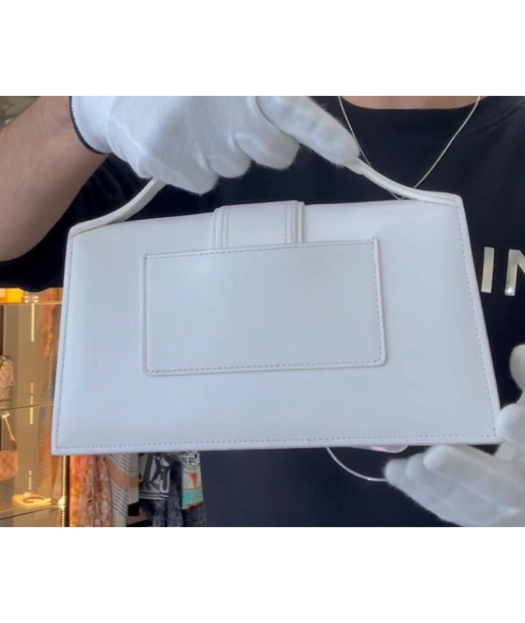 JACQUEMUS Белая кожаная сумка с короткими ручками, фото 3