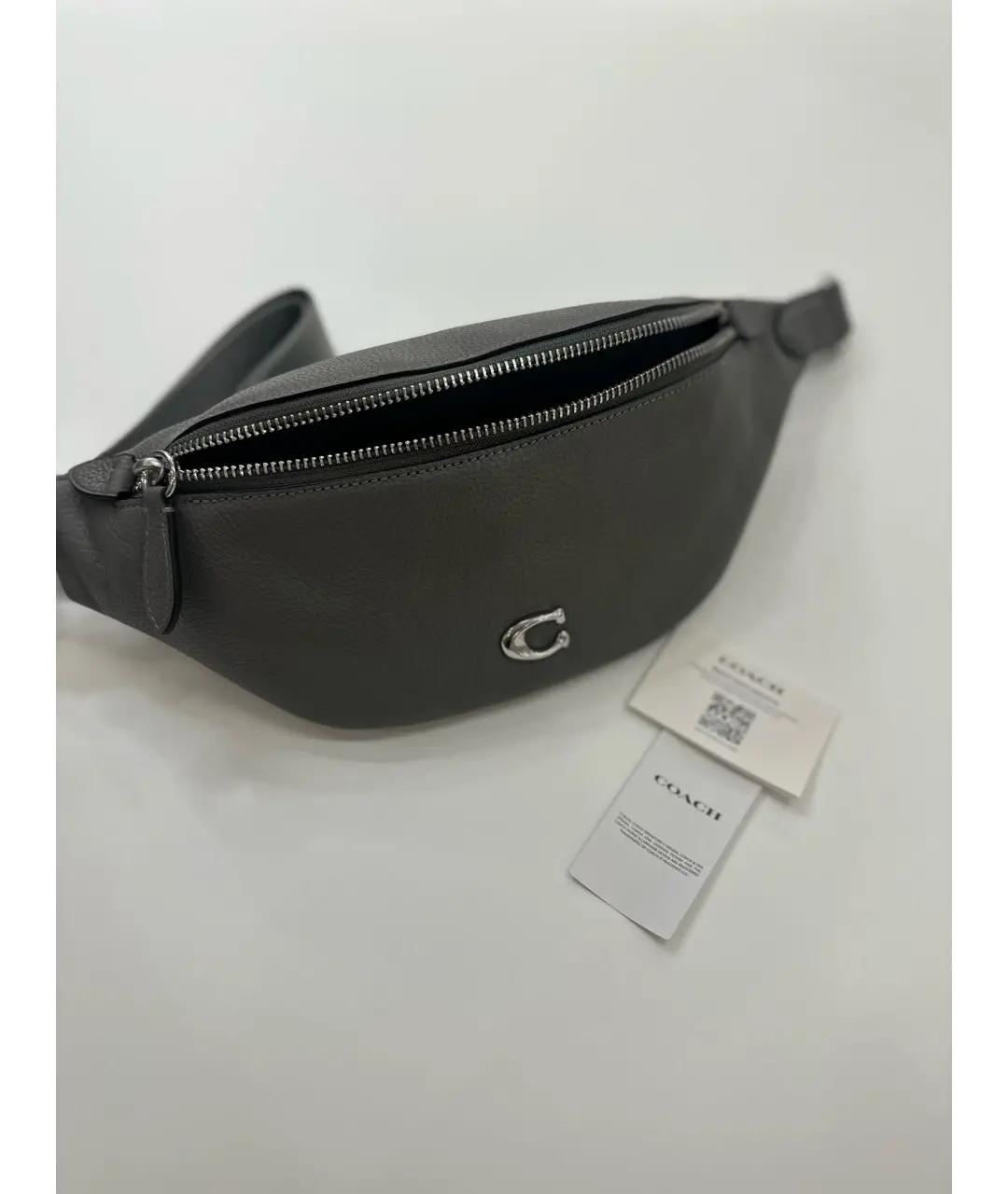COACH Серая кожаная поясная сумка, фото 5