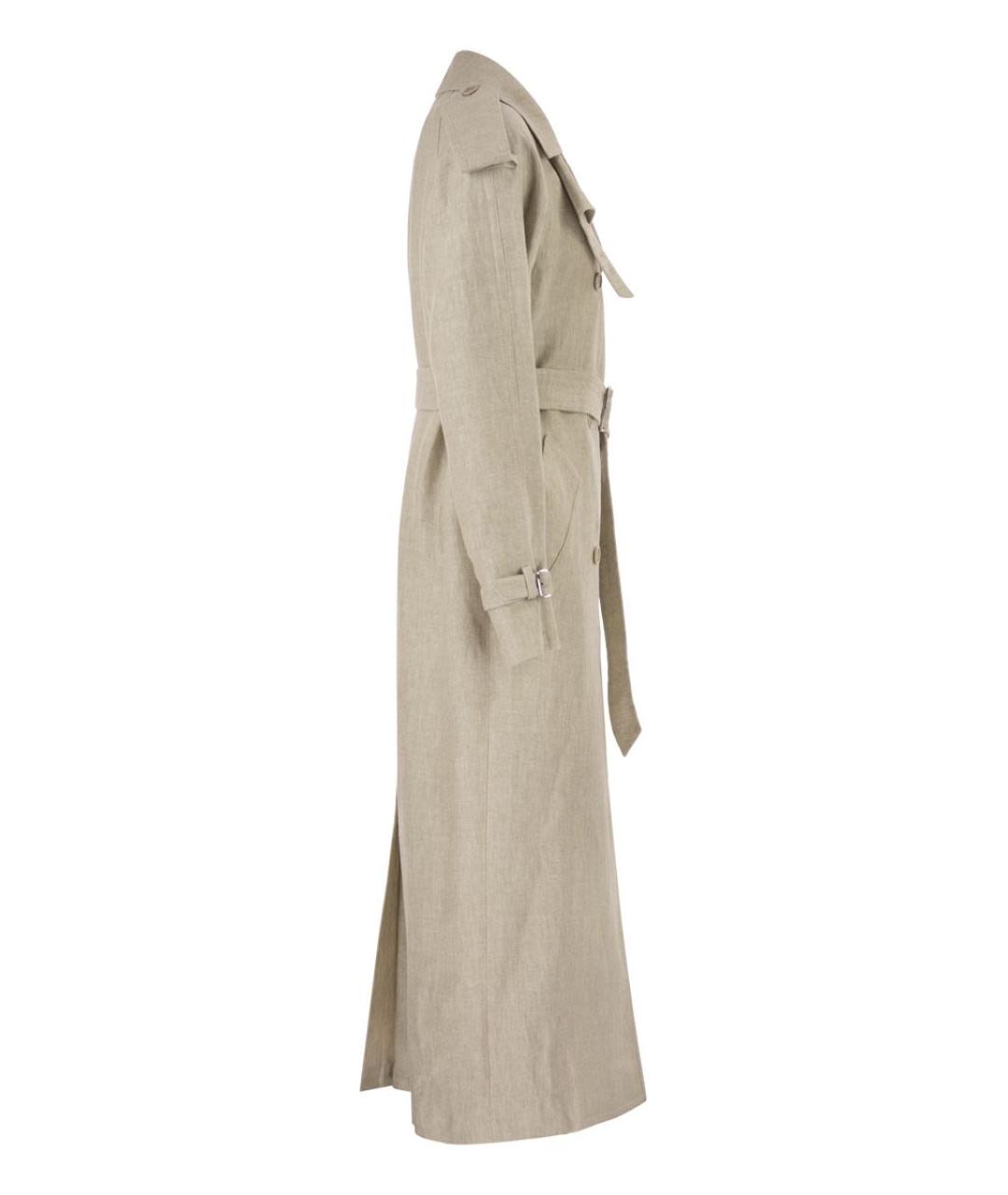 MAX MARA Бежевое льняное пальто, фото 3
