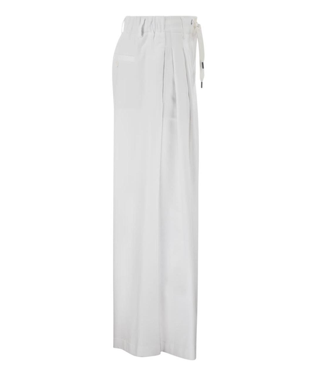 BRUNELLO CUCINELLI Белые хлопковые прямые брюки, фото 3