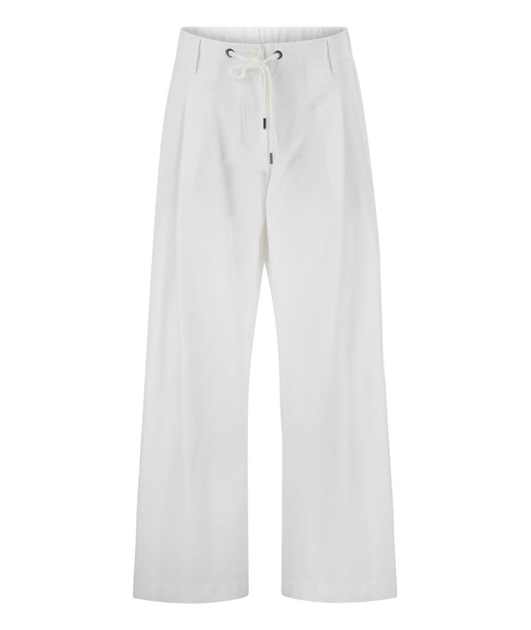 BRUNELLO CUCINELLI Белые хлопковые прямые брюки, фото 1
