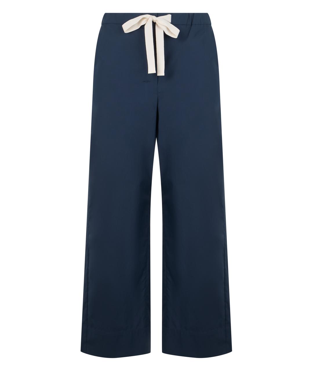 'S MAX MARA Синие хлопковые прямые брюки, фото 1