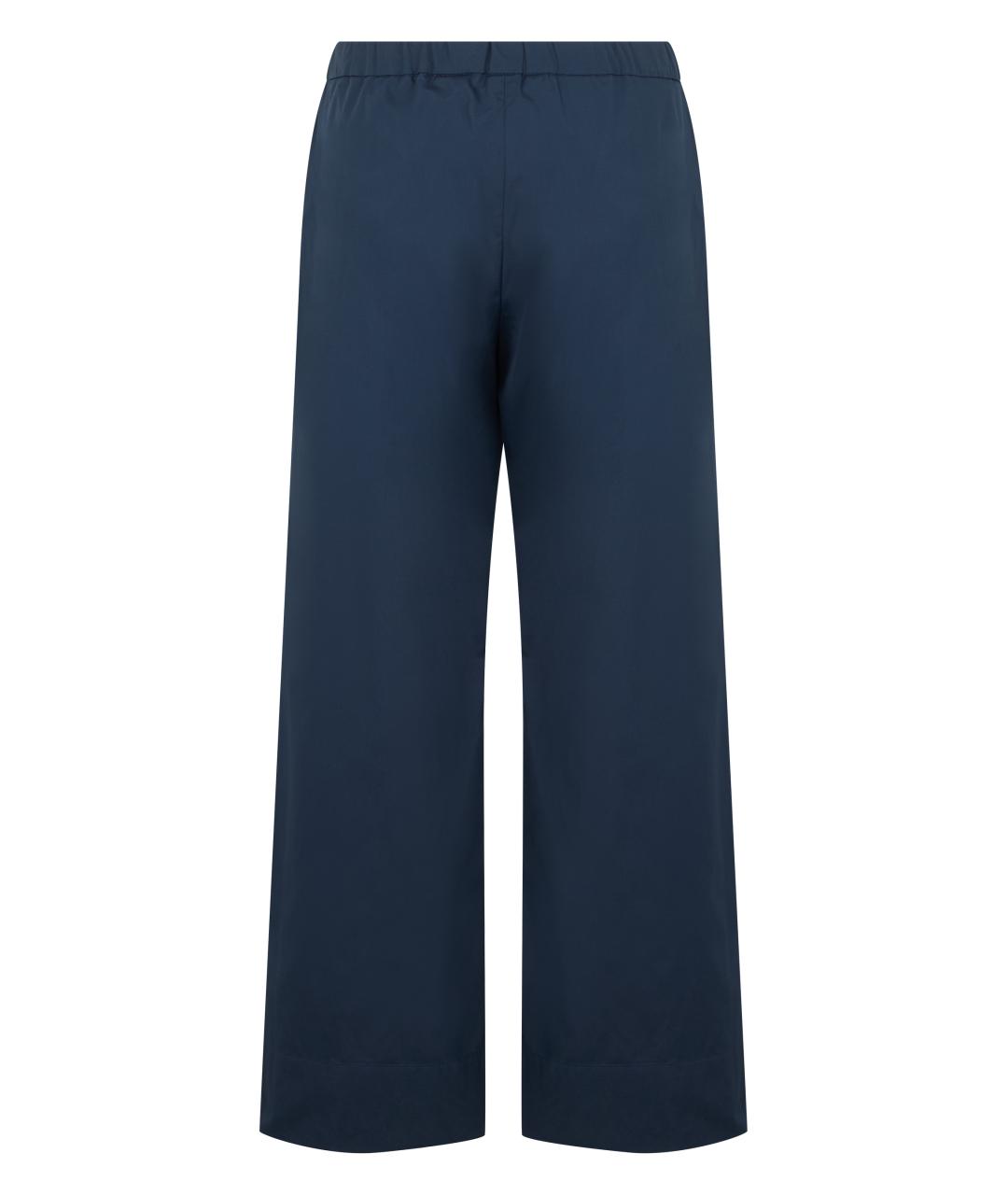 'S MAX MARA Синие хлопковые прямые брюки, фото 2