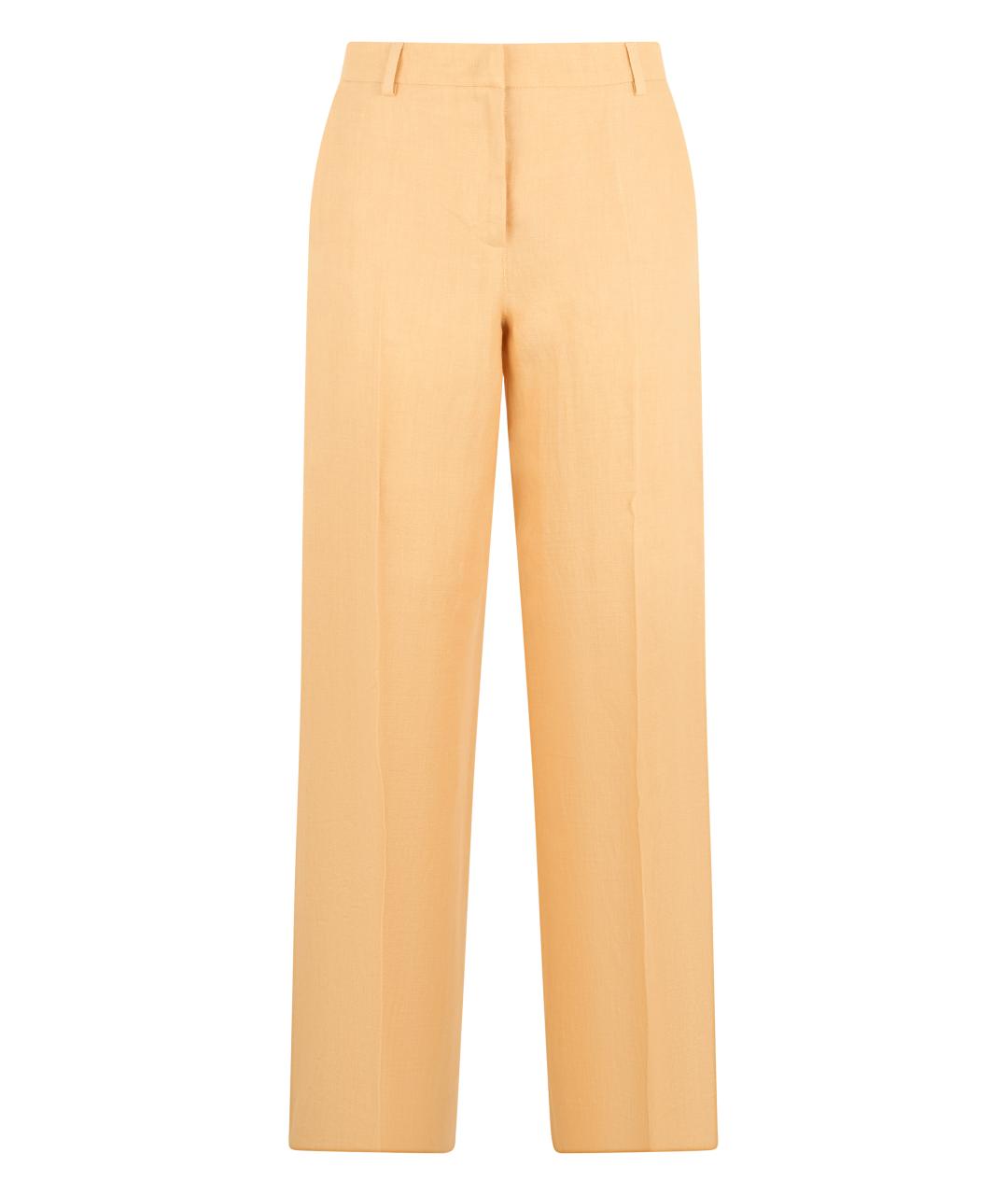 WEEKEND MAX MARA Оранжевое льняные прямые брюки, фото 1