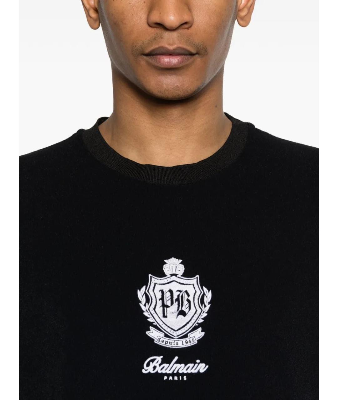 BALMAIN Черная футболка, фото 4