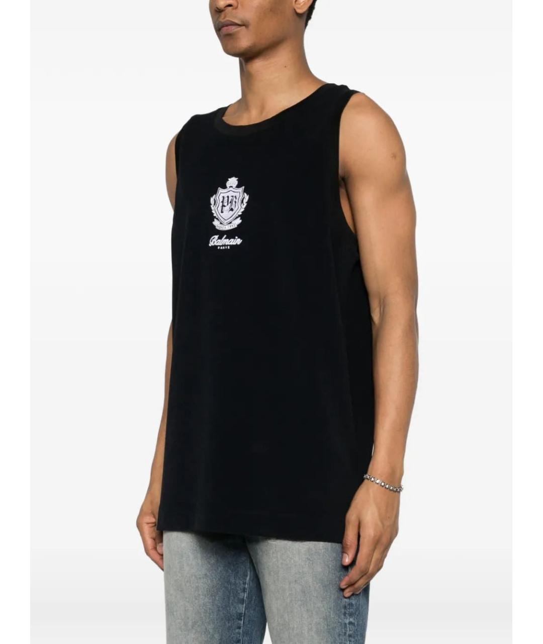 BALMAIN Черная майка, фото 2