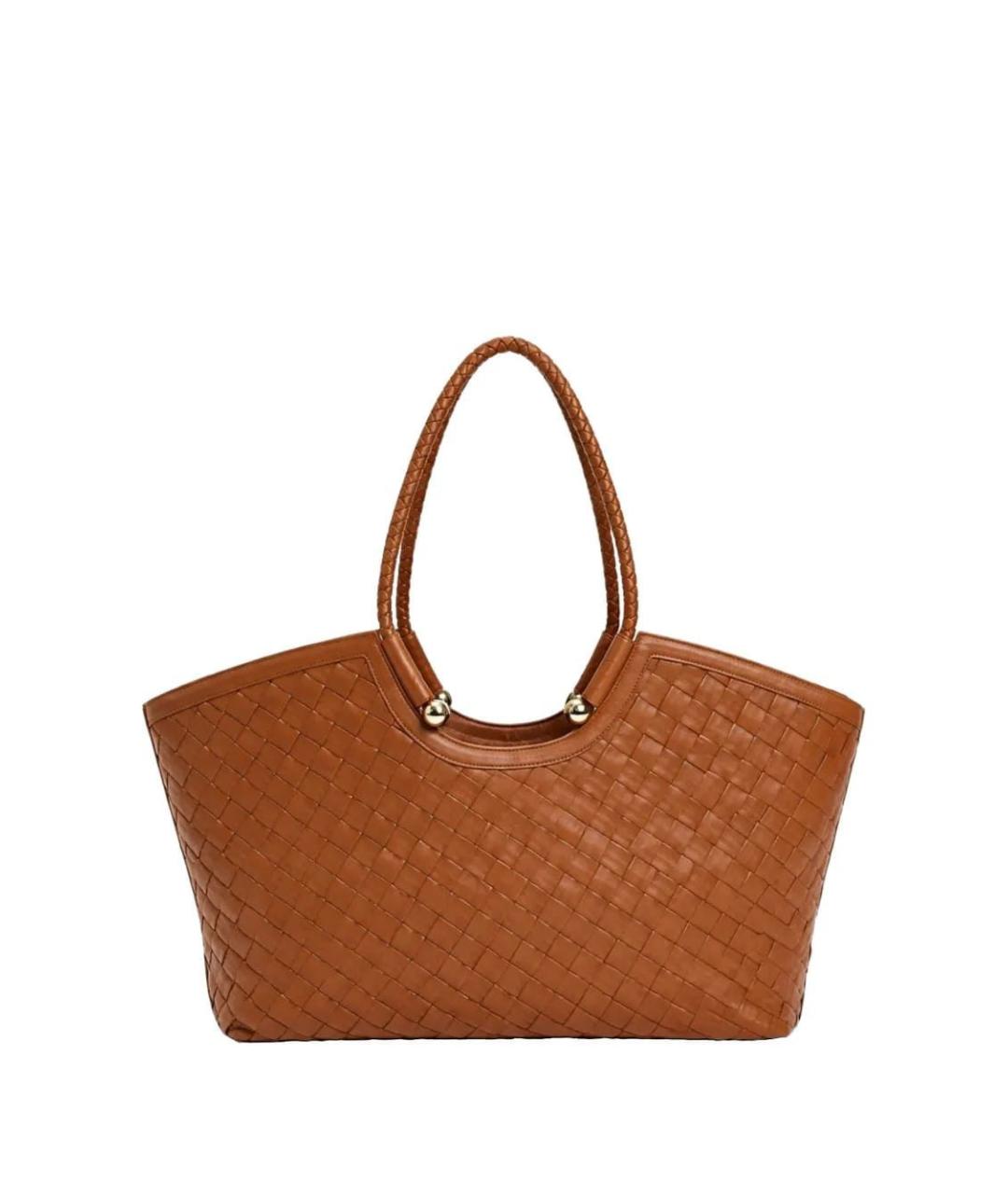 TWIN-SET Коричневая сумка тоут из искусственной кожи, фото 1