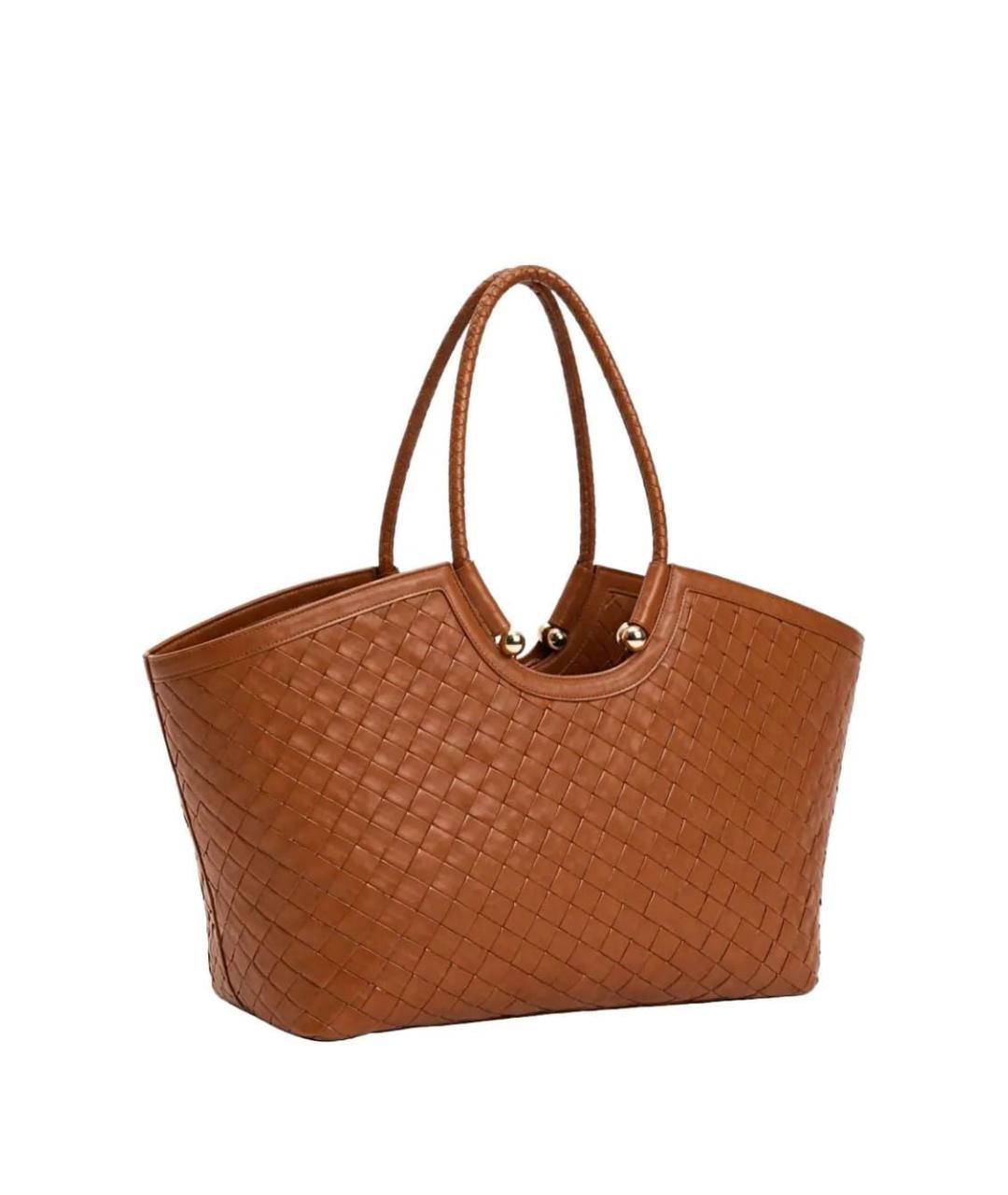 TWIN-SET Коричневая сумка тоут из искусственной кожи, фото 2