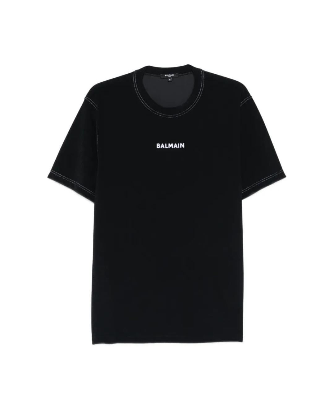 BALMAIN Черная хлопковая футболка, фото 1