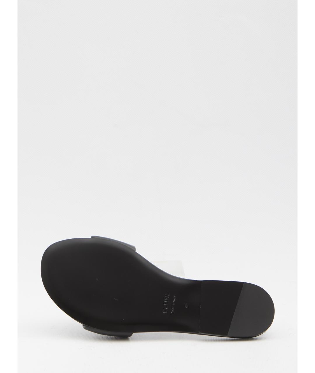 CELINE Черные кожаные сандалии, фото 4
