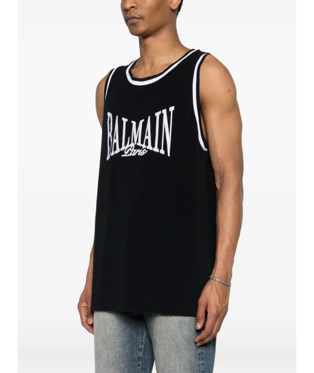BALMAIN Черная майка, фото 2