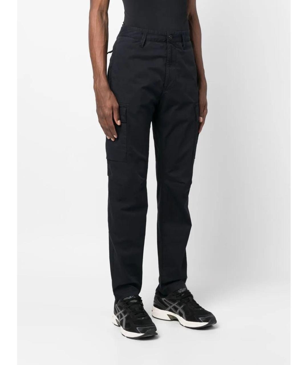 STONE ISLAND Синие хлопковые повседневные брюки, фото 2