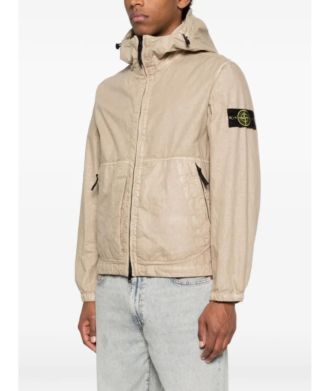 STONE ISLAND Бежевая полиамидовая куртка, фото 2