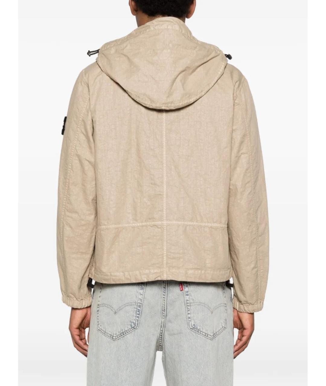 STONE ISLAND Бежевая полиамидовая куртка, фото 3