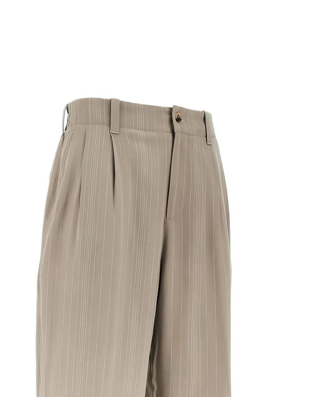 GOLDEN GOOSE DELUXE BRAND Коричневые шерстяные повседневные брюки, фото 2