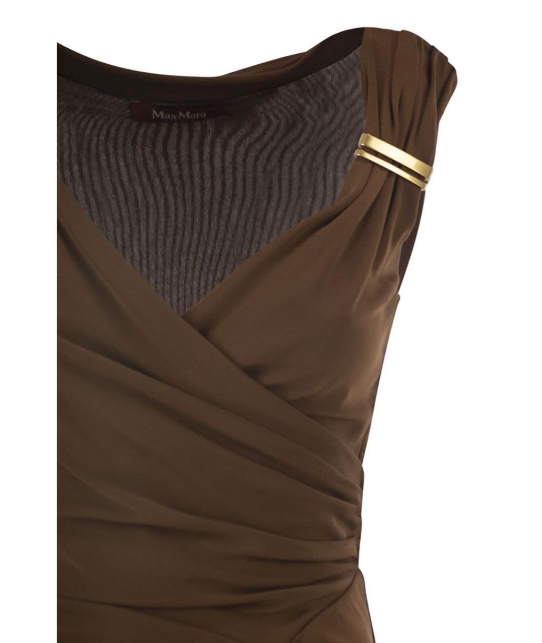 MAX MARA Коричневое вискозное повседневное платье, фото 4