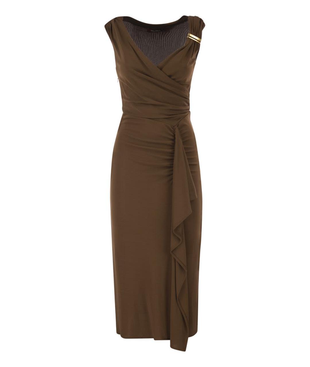 MAX MARA Коричневое вискозное повседневное платье, фото 1