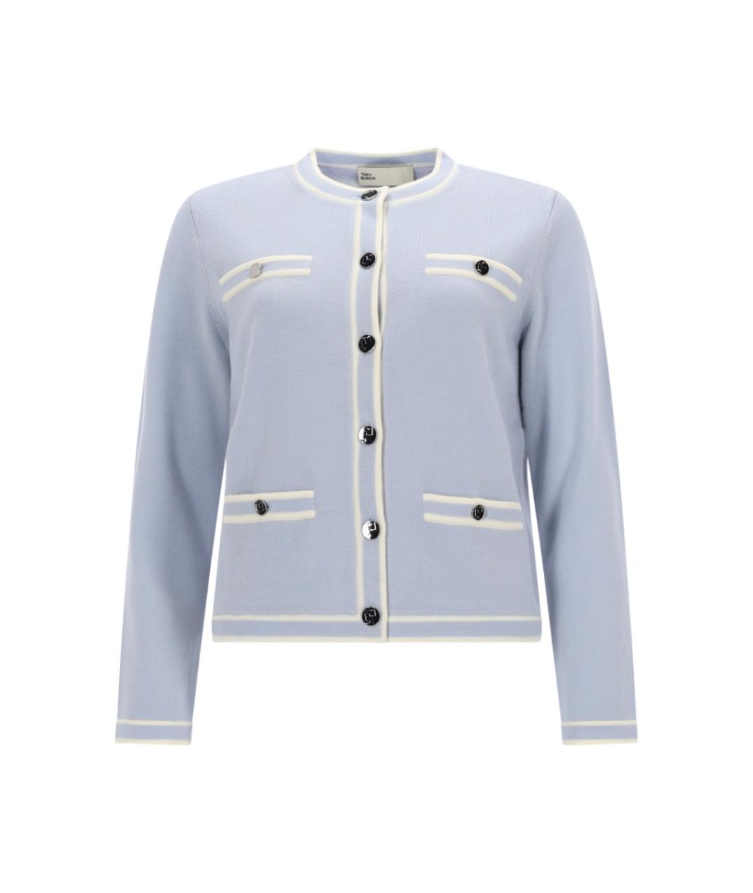 TORY BURCH Синий шерстяной кардиган, фото 1