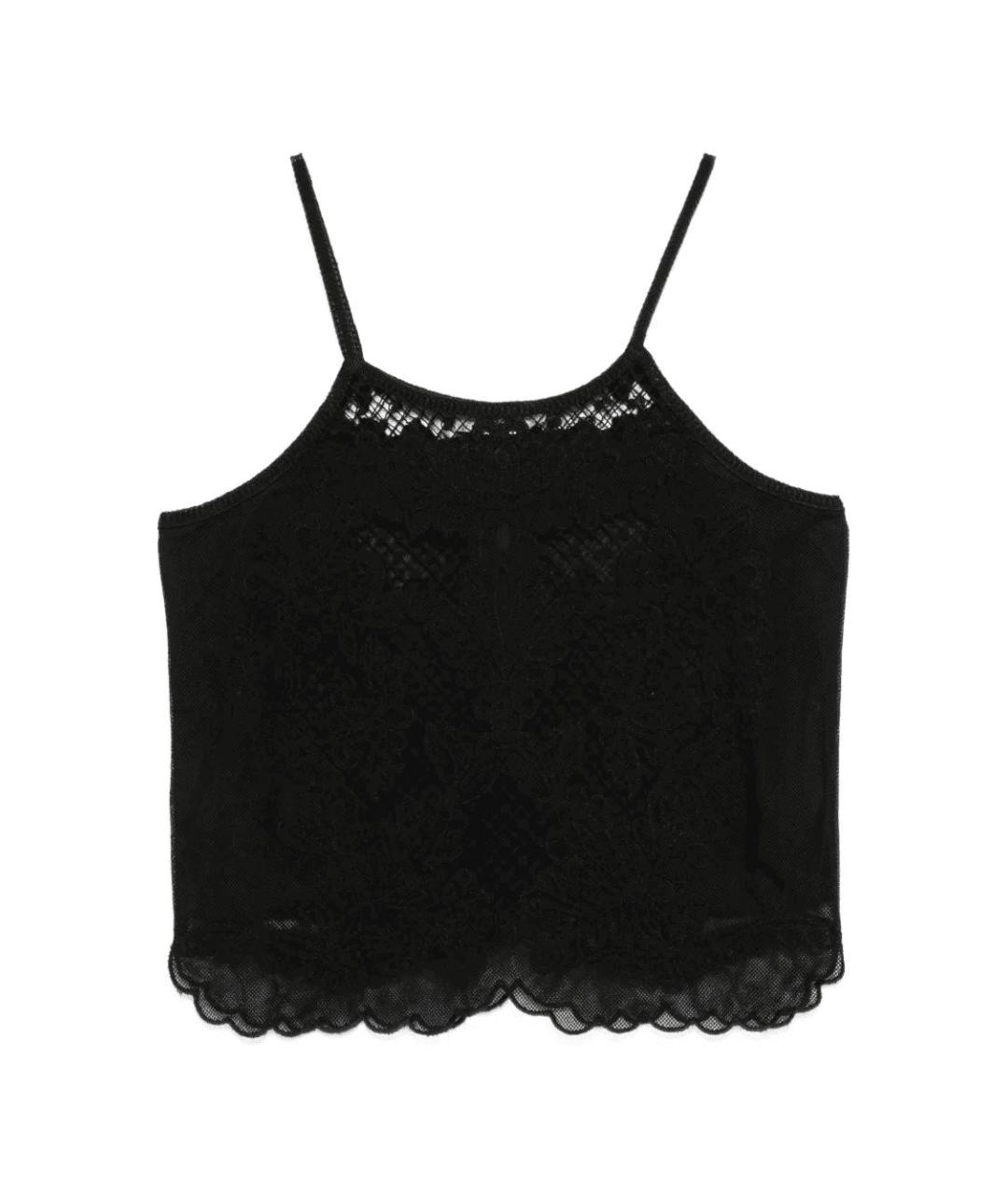 TWIN-SET Черная хлопковая майка, фото 1