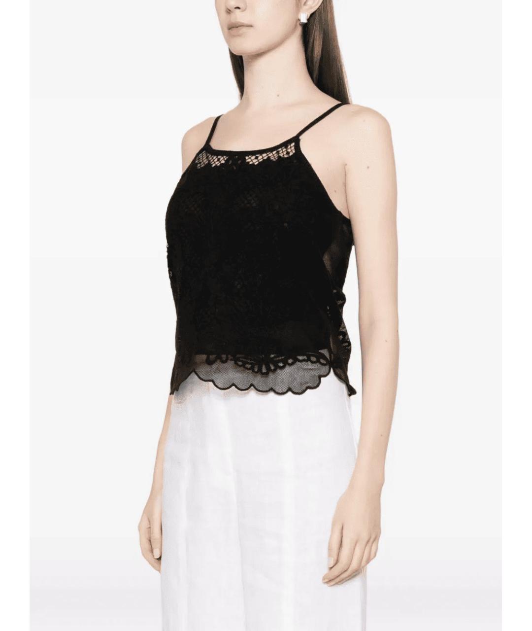 TWIN-SET Черная хлопковая майка, фото 2