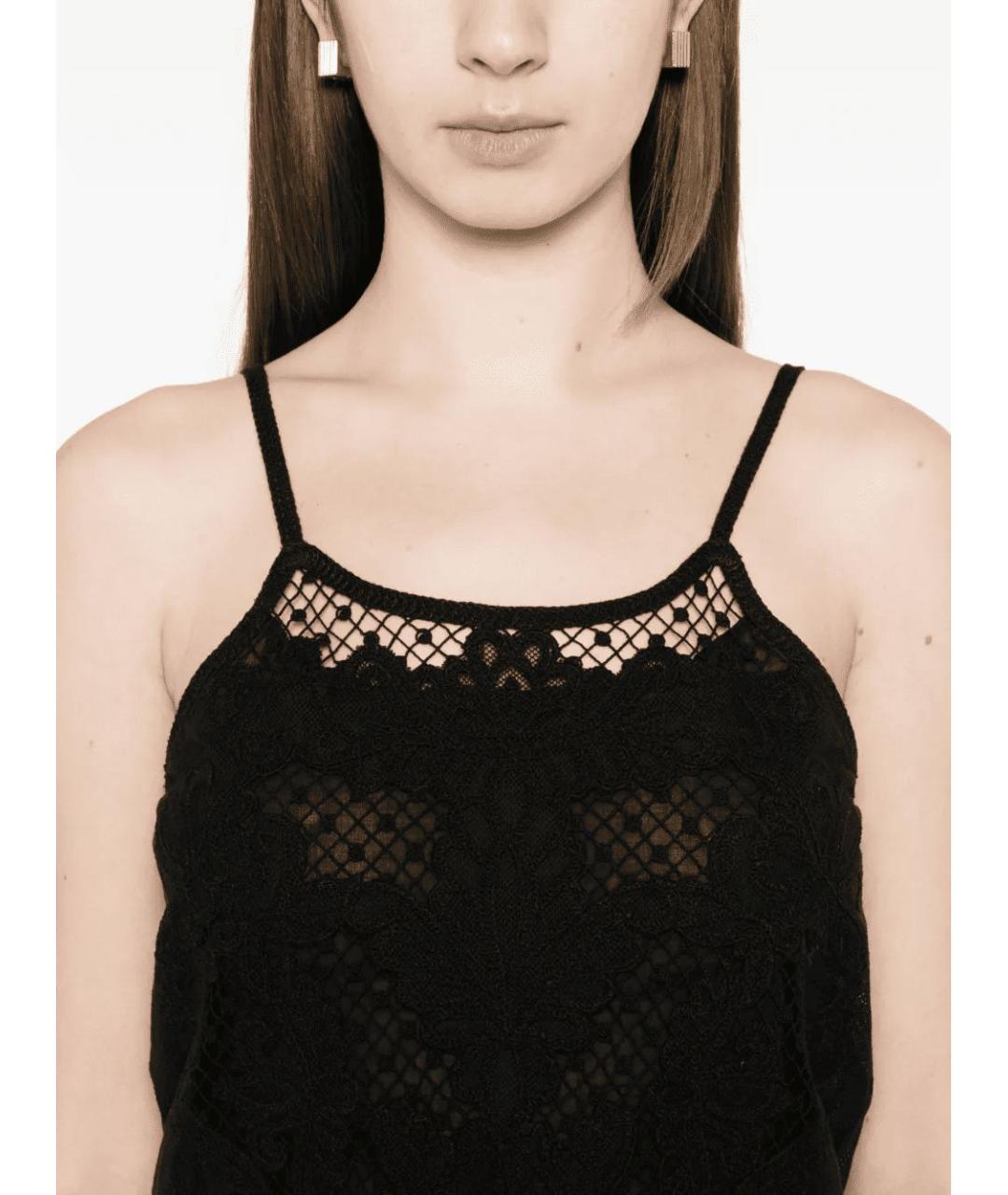 TWIN-SET Черная хлопковая майка, фото 4