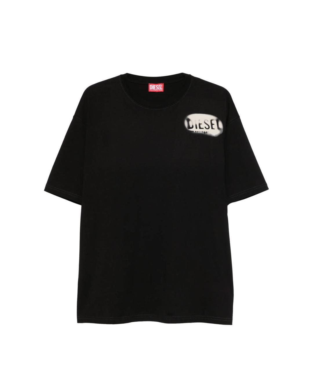 DIESEL Черная хлопковая футболка, фото 1